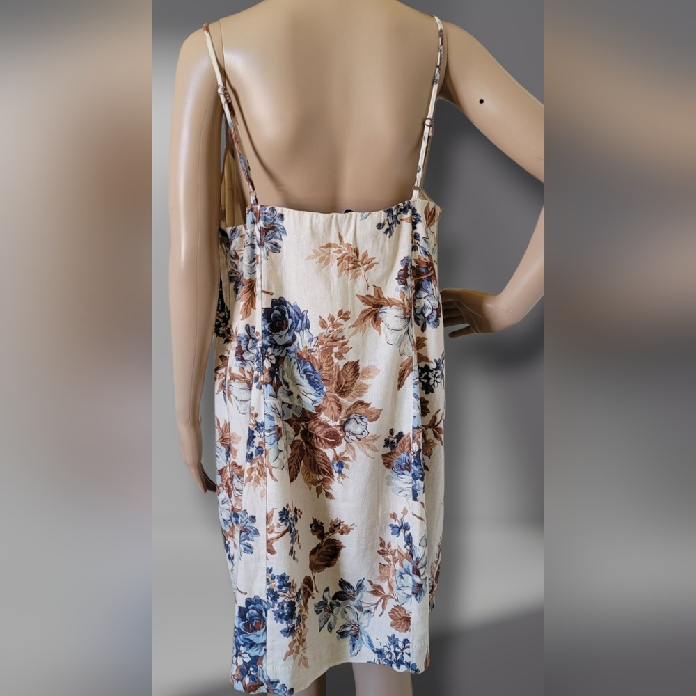 Abercombie & Fitch Linen Floral Slip Dress Square Neck Floral XL - Picture 5 of 8